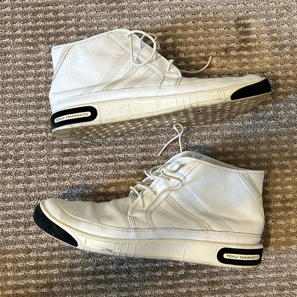 Mens Y3 white leather hightops